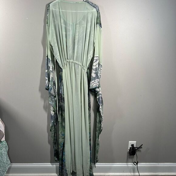 Bejeweled glitter embellished floor length maxi dress & duster jacket set - Picture 11 of 16